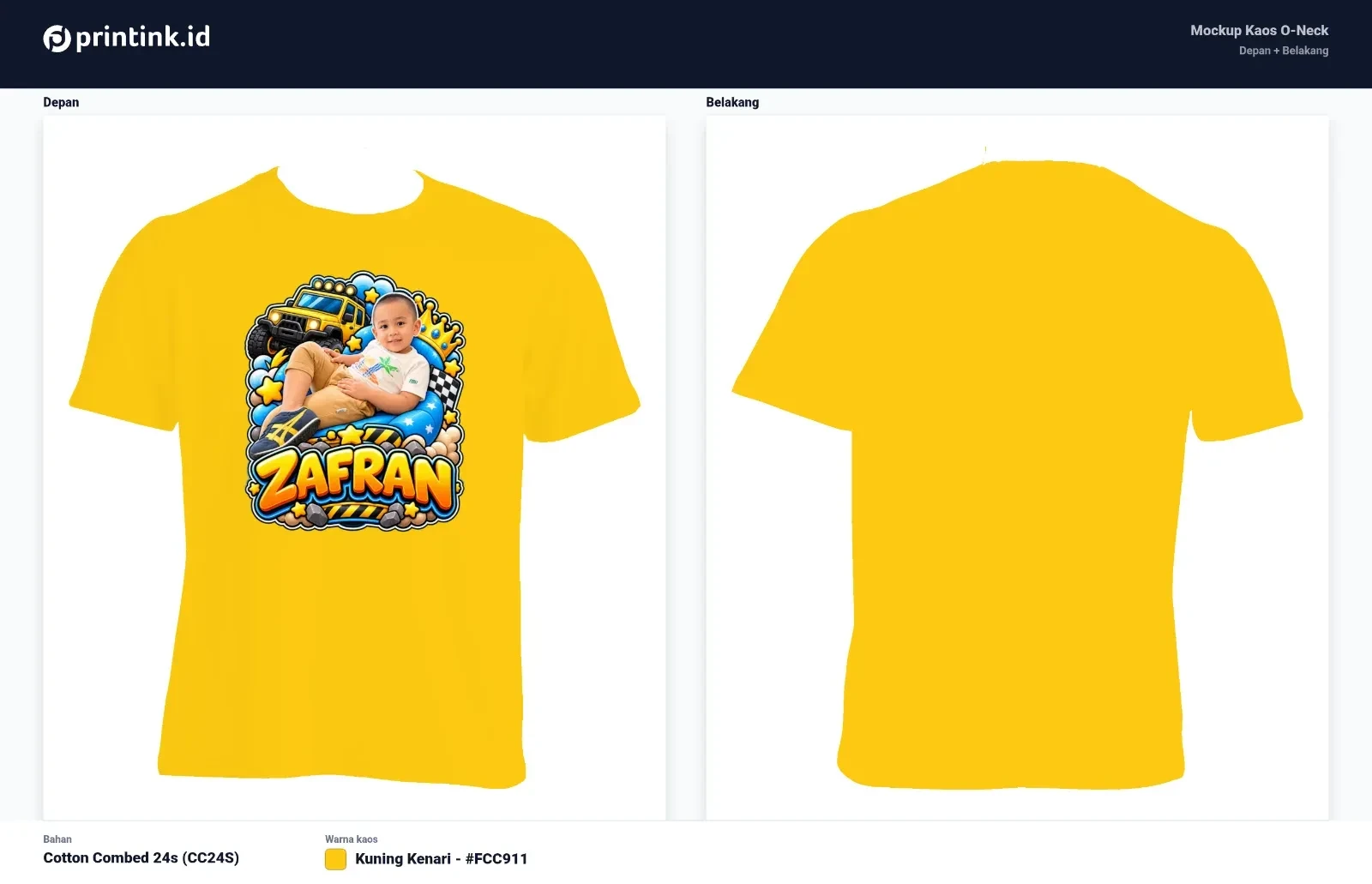 Kaos Anak Avatar Custom