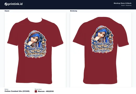 Kaos O-Neck Cotton Combed 24s Dewasa