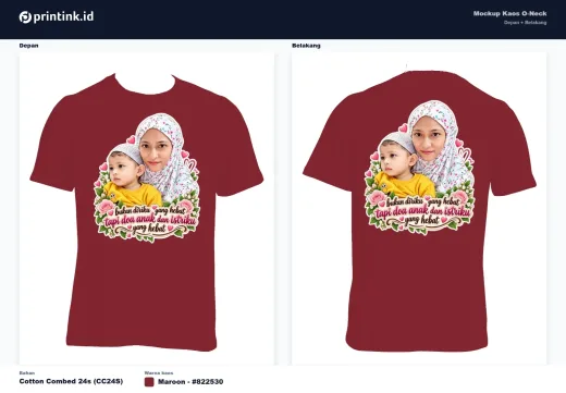 Kaos O-Neck Cotton Combed 24s Dewasa